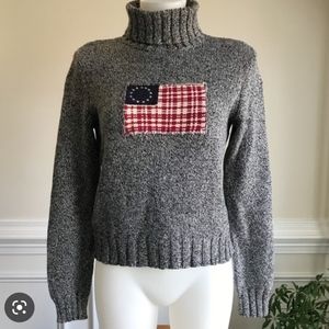 Ralph Lauren orig label Vintage Americana Turtleneck Pullover Sweater EUC preppy